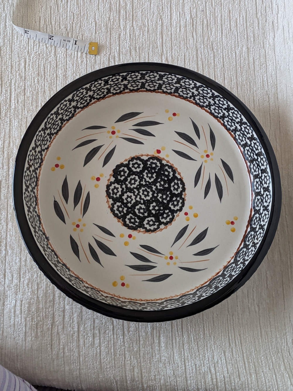 Temp-Tations Presentable Ovenware By Tara Old World Black Pattern, 9" Pie QVC